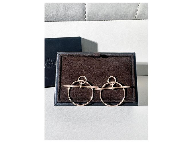 Hermès Loop Creolenohrringe aus 18K Roségold Golden - Ansicht 2