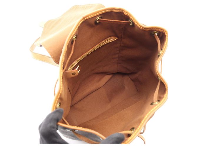 Zaino Montsouris MM Louis Vuitton Marrone Monogramma - vista 3