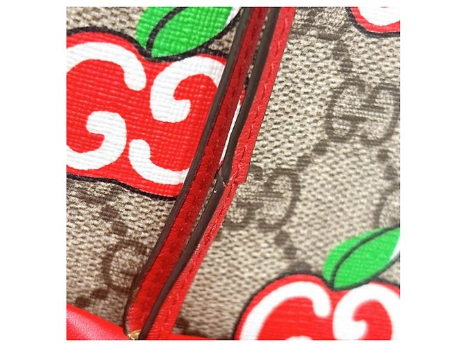 Borsa a Spalla Gucci GG Apple Padlock Rosso Multicolore Beige - vista 10