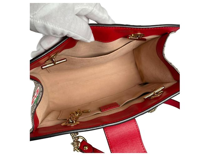 Borsa a Spalla Gucci GG Apple Padlock Rosso Multicolore Beige - vista 12