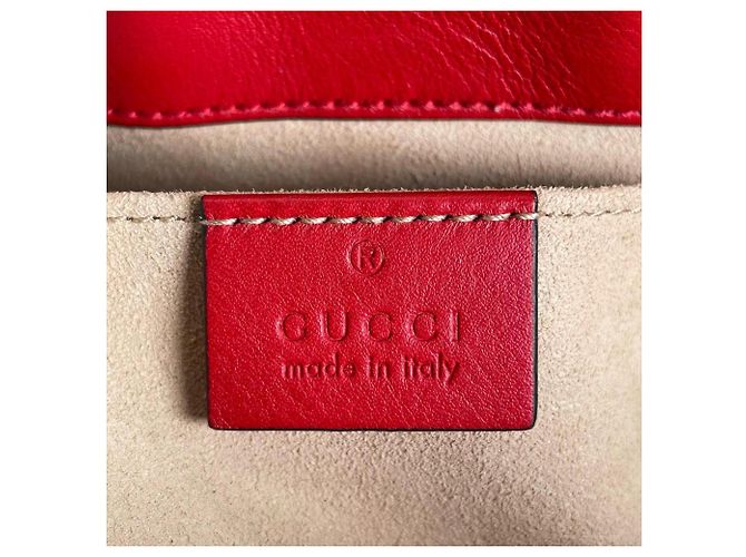 Borsa a Spalla Gucci GG Apple Padlock Rosso Multicolore Beige - vista 18