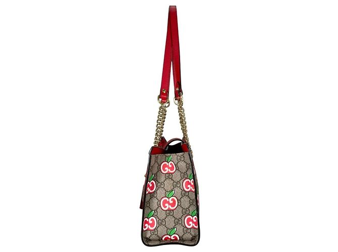 Borsa a Spalla Gucci GG Apple Padlock Rosso Multicolore Beige - vista 2