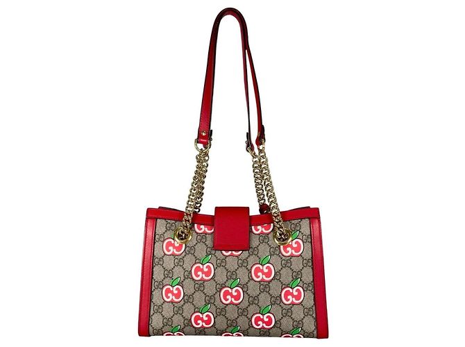 Borsa a Spalla Gucci GG Apple Padlock Rosso Multicolore Beige - vista 3