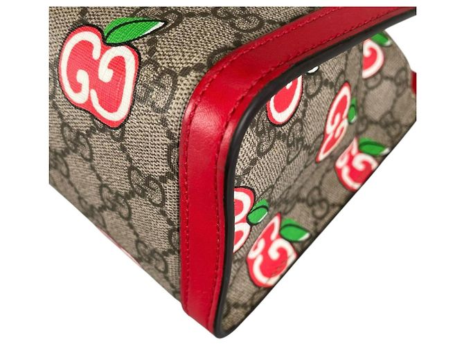 Borsa a Spalla Gucci GG Apple Padlock Rosso Multicolore Beige - vista 6