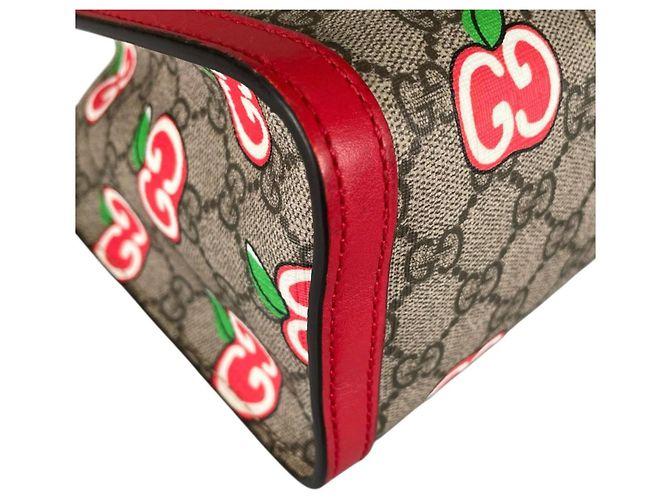 Borsa a Spalla Gucci GG Apple Padlock Rosso Multicolore Beige - vista 7