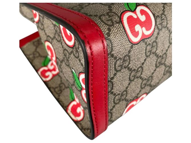 Borsa a Spalla Gucci GG Apple Padlock Rosso Multicolore Beige - vista 9