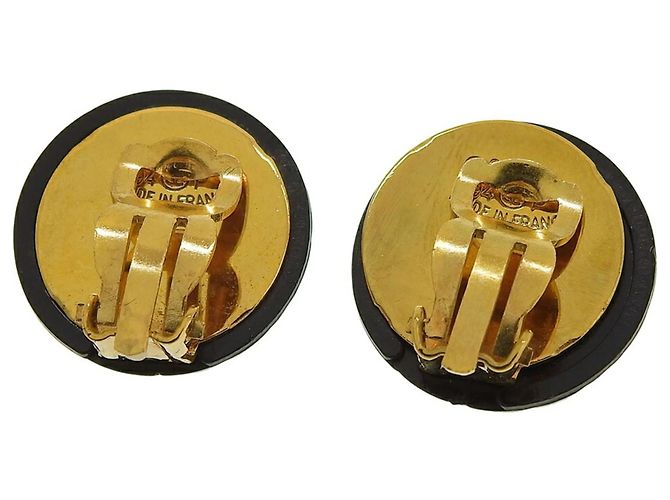 Chanel Coco Mark Clip Ohrringe Schwarz Golden - Ansicht 2