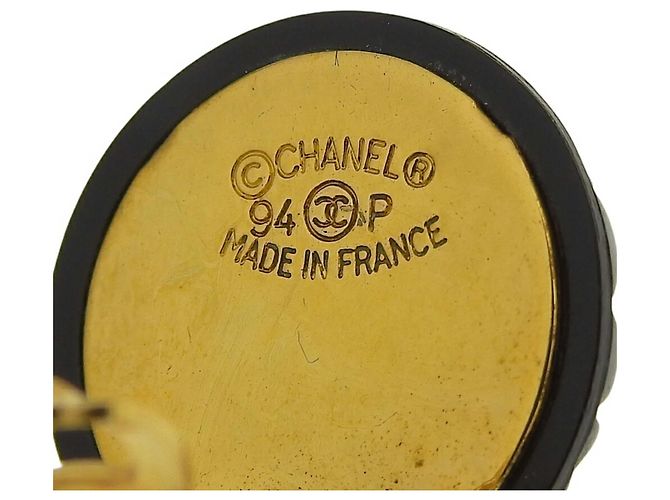 Chanel Coco Mark Clip Ohrringe Schwarz Golden - Ansicht 6
