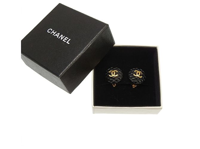 Chanel Coco Mark Clip Ohrringe Schwarz Golden - Ansicht 7