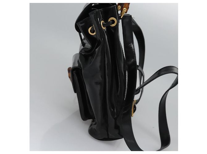 Gucci Vintage Bamboo Patent Mini Nero - vista 3