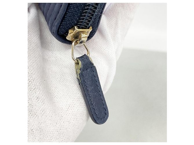 Chanel Boy Langer Geldbeutel aus Marine-Lammleder Marineblau - Ansicht 7