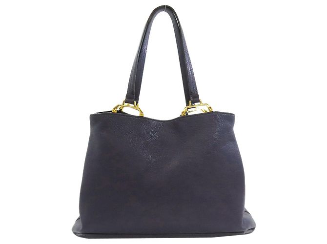 Miu Miu blaue Leder-Tote - Ansicht 2