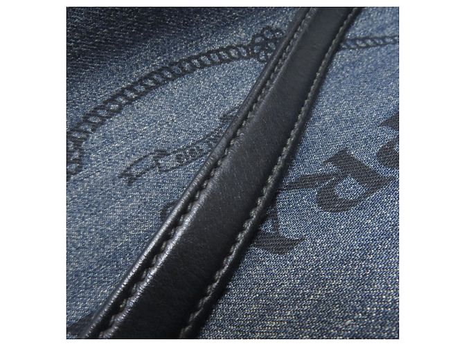 Borsa tote in denim blu Prada - vista 16