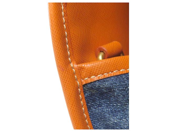 Borsa a mano 2 in 1 Prada BN2254 Blu Arancione - vista 14