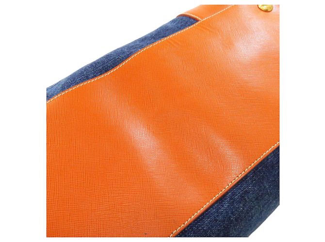 Borsa a mano 2 in 1 Prada BN2254 Blu Arancione - vista 19