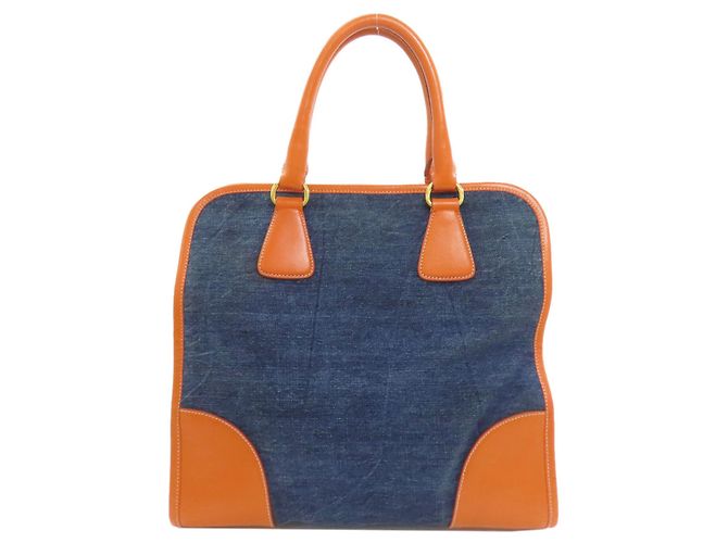 Borsa a mano 2 in 1 Prada BN2254 Blu Arancione - vista 2