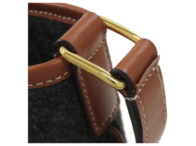 Céline Borsa a Spalla Lunga Celine Bucket Marrone - vista 13