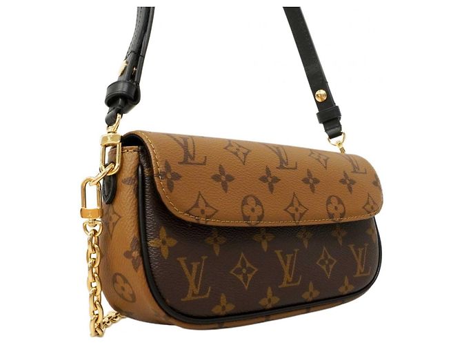 Borsa a Spalla Louis Vuitton Monogram Reverse Wallet-on-Chain Ivy Marrone - vista 2
