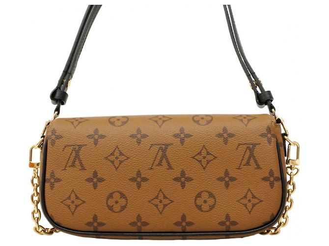 Borsa a Spalla Louis Vuitton Monogram Reverse Wallet-on-Chain Ivy Marrone - vista 7