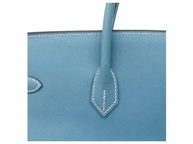 Sac Hermès Birkin 40 en Jean Bleu - vue 11