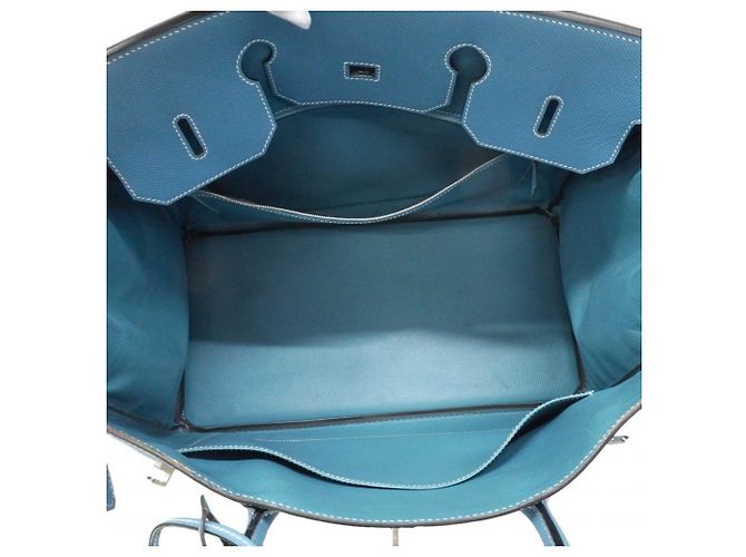 Sac Hermès Birkin 40 en Jean Bleu - vue 4