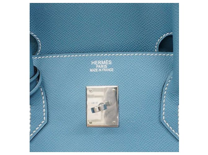 Sac Hermès Birkin 40 en Jean Bleu - vue 5