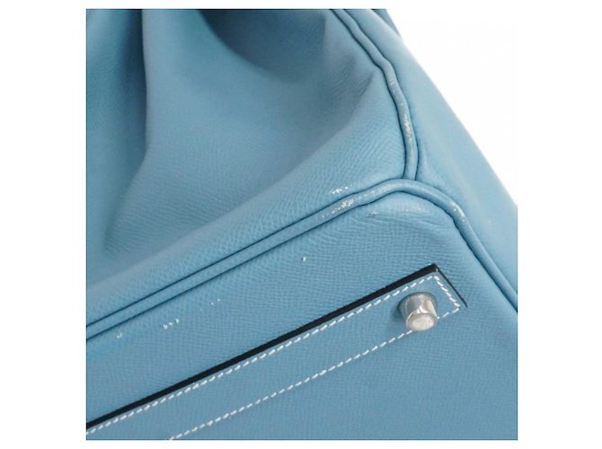 Sac Hermès Birkin 40 en Jean Bleu - vue 7