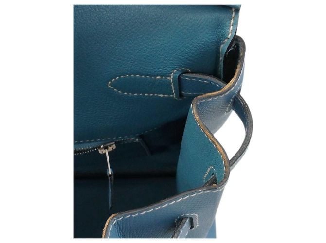 Sac Hermès Birkin 40 en Jean Bleu - vue 8