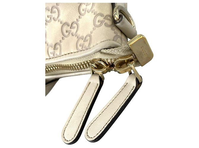 Borsa a spalla e tote in pelle beige Gucci - vista 10