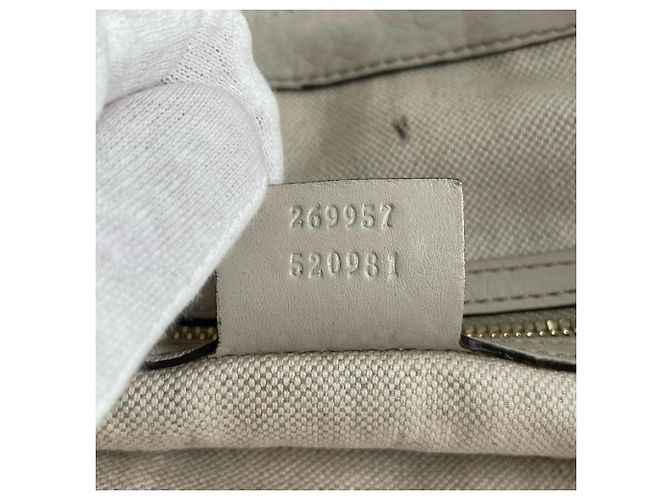 Borsa a spalla e tote in pelle beige Gucci - vista 21