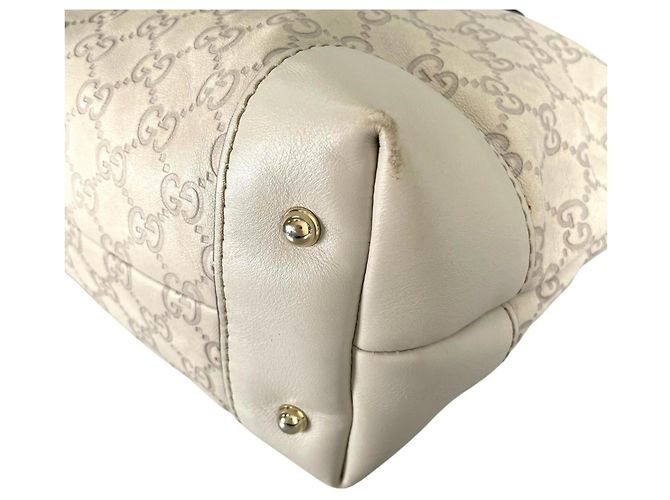 Borsa a spalla e tote in pelle beige Gucci - vista 6