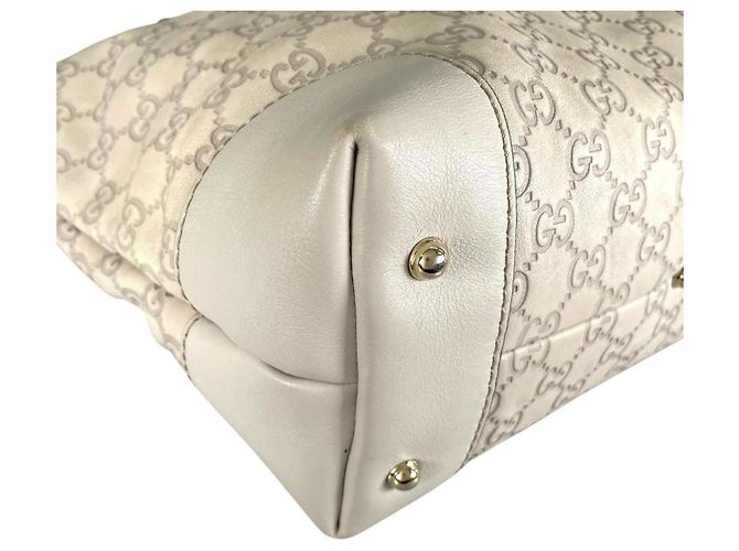 Borsa a spalla e tote in pelle beige Gucci - vista 7
