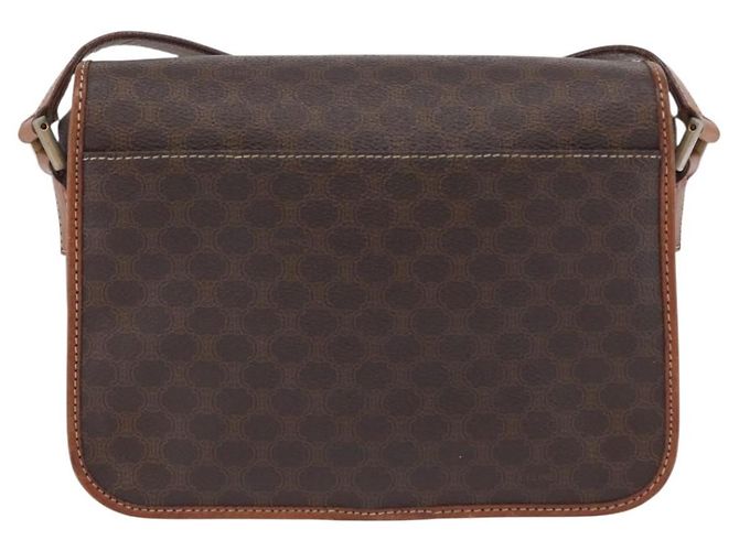 Céline Celine Vintage Macadam Circle Logo Canvas and Leather Marron - vue 2