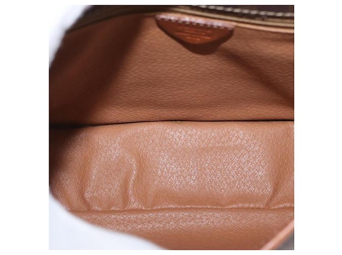 Céline Celine Vintage Macadam Circle Logo Canvas and Leather Marron - vue 6