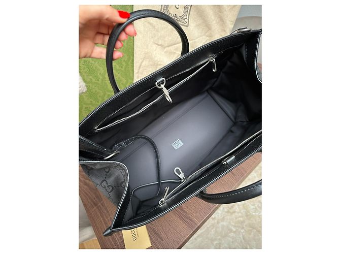 Borsa da viaggio Gucci nera in nylon Nero - vista 9