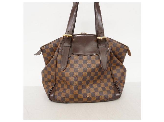 Borsa Louis Vuitton Damier Verona MM in Ebano Damier ebene - vista 10