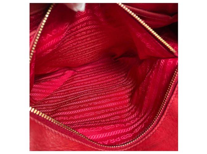 Borsa tote in pelle nappa Prada Rosso - vista 15