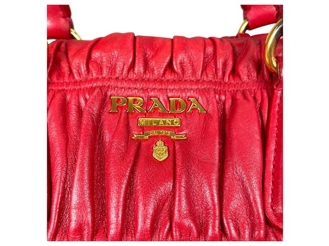 Borsa tote in pelle nappa Prada Rosso - vista 16