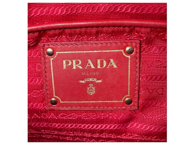 Borsa tote in pelle nappa Prada Rosso - vista 21
