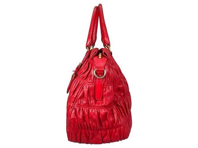 Borsa tote in pelle nappa Prada Rosso - vista 3