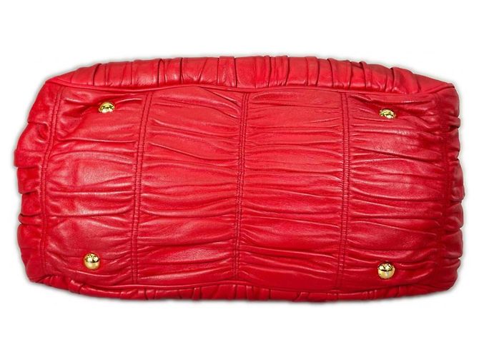 Borsa tote in pelle nappa Prada Rosso - vista 5