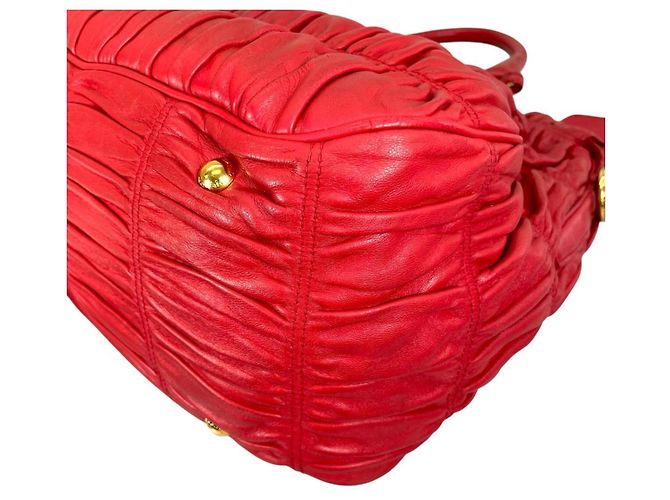 Borsa tote in pelle nappa Prada Rosso - vista 6