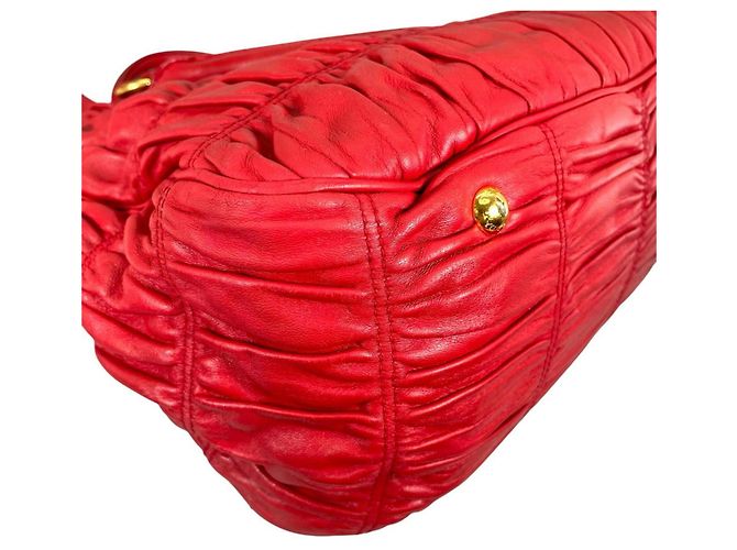 Borsa tote in pelle nappa Prada Rosso - vista 9