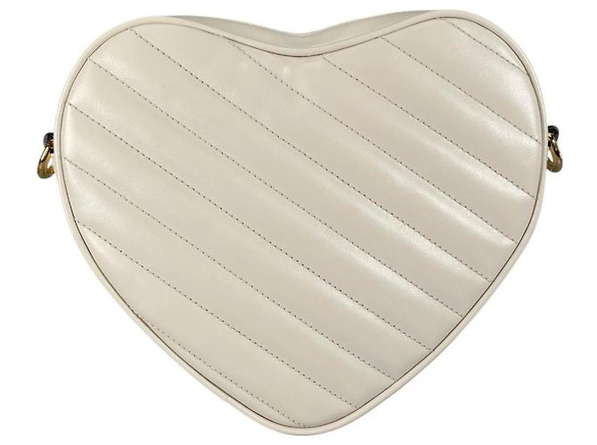 Borsa a spalla in pelle bianca Gucci Bianco - vista 3