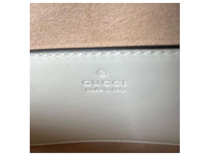 Borsa a spalla in pelle bianca Gucci Bianco - vista 8