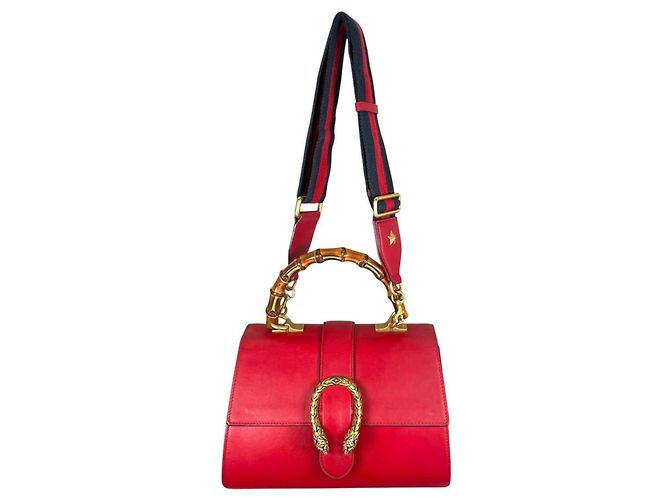 Borsa a mano/spalla in pelle di bambù Gucci Dionysus Rosso - vista 2