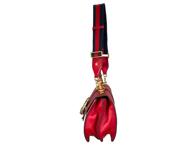 Borsa a mano/spalla in pelle di bambù Gucci Dionysus Rosso - vista 3