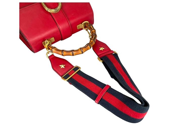 Borsa a mano/spalla in pelle di bambù Gucci Dionysus Rosso - vista 6