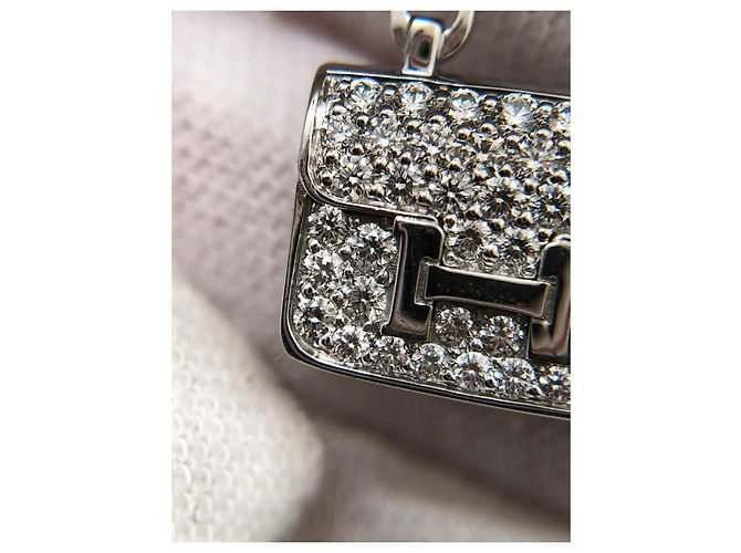 Constance Collar Hermès de oro blanco y diamantes - vista 15