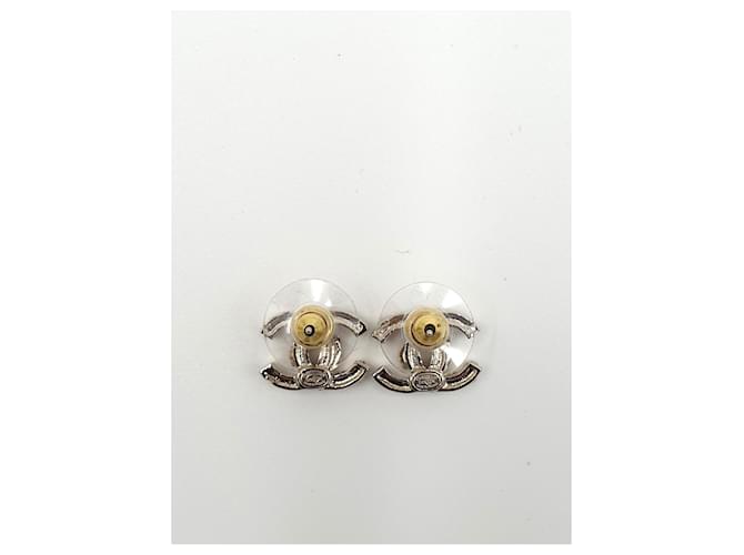 Chanel Orecchini con logo CC, strass e perle di costume Argento - vista 2